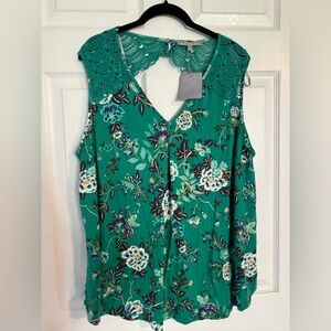 Floral Green Sleeveless Top